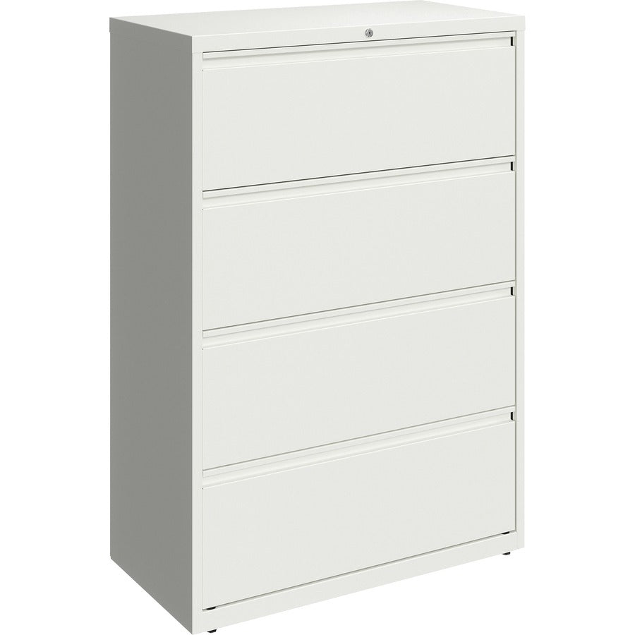 Lorell Fortress Series Lateral File - 36" Width x 18.6" Depth x 52.5" Height - 4 x Drawer(s) for File - Letter, Legal, A4 - Hanging Rail, Magnetic Label Holder, Locking Drawer, Locking Bar, Ball Bearing Slide, Reinforced Base, Adjustable Leveler, Inter...