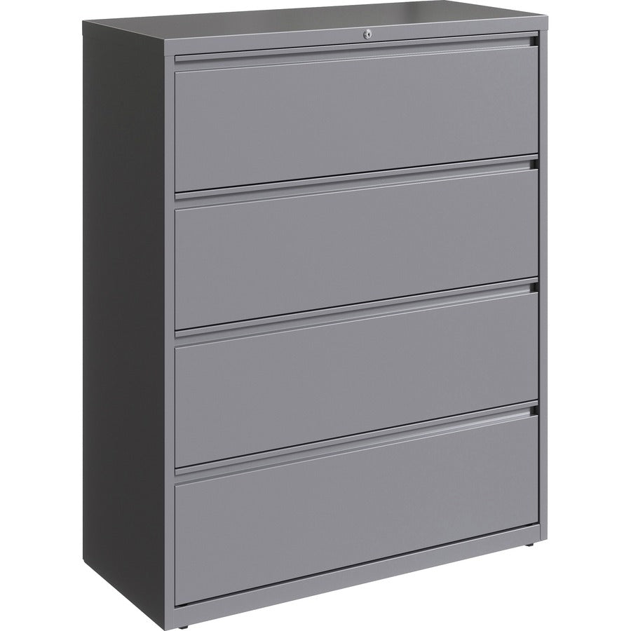 Lorell Fortress Series Lateral File - 42" Width x 18.6" Depth x 52.5" Height - 4 x Drawer(s) for File - Letter, Legal, A4 - Lateral - Hanging Rail, Magnetic Label Holder, Locking Drawer, Locking Bar, Ball Bearing Slide, Reinforced Base, Adjustable Leve...