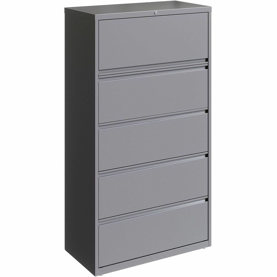 Lorell Fortress Series Lateral File - 36" Width x 18.6" Depth x 67.6" Height - 5 x Drawer(s) for File - Letter, Legal, A4 - Lateral - Hanging Rail, Magnetic Label Holder, Locking Drawer, Locking Bar, Ball Bearing Slide, Reinforced Base, Adjustable Leve...