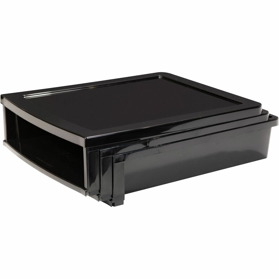 Storex Quick Stack Construction Paper Sorter - 500 x Sheet - 3 Compartment(s) - 8.40" Height x 11.25" Width x 13" Length - Black - Plastic - 1 Each