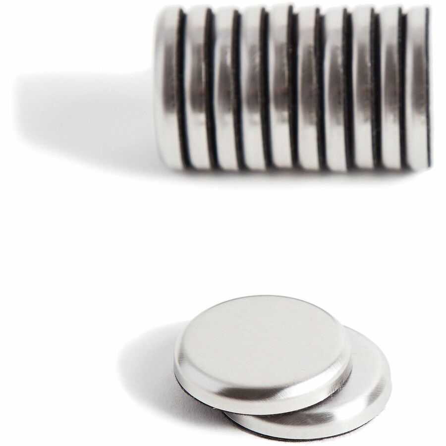 U Brands High Energy Magnets - 1.3" Diameter - Round - Durable - 1 Pack - Brushed Metal