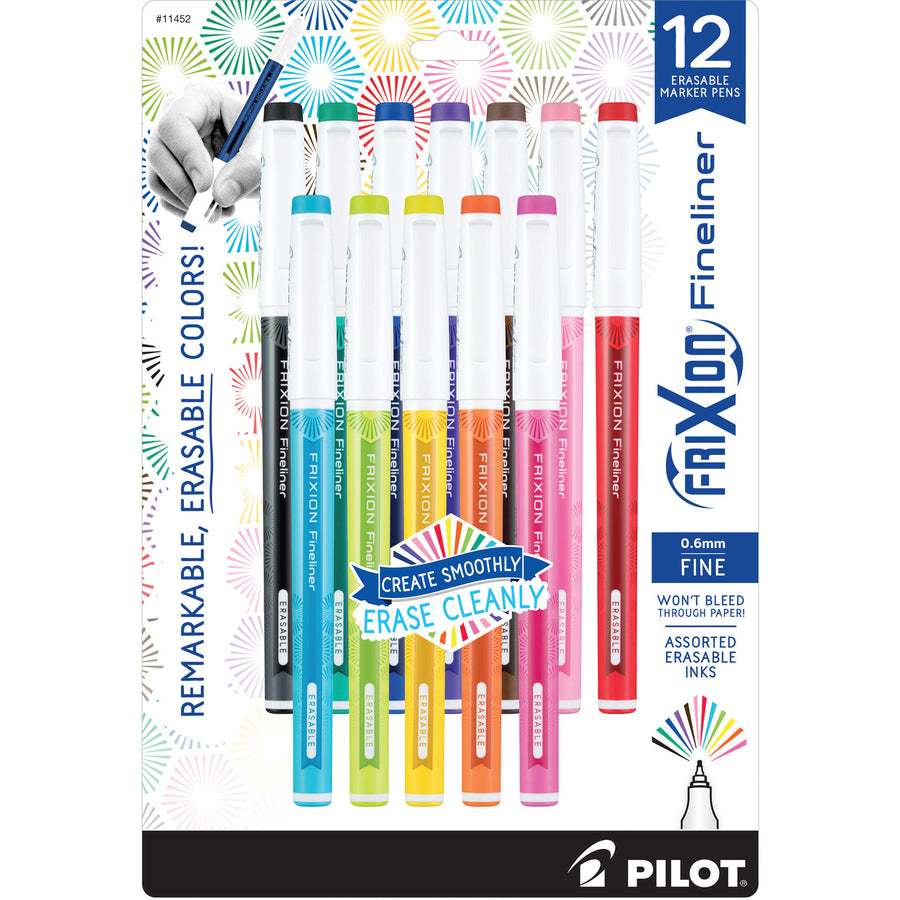 Pilot Erasaable Marker Pens - Erasable - Assorted Ink - Gel-based - Document - 12 / Set