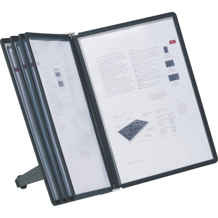 SHERPA Soho 5 Space Saving Tablet Stand - 5 Panels - Support Letter 8.50" x 11" Media - Rugged, Anti-glare - Black - 3.2" Height x 10.2" Width x 13" Depth - 1 Each