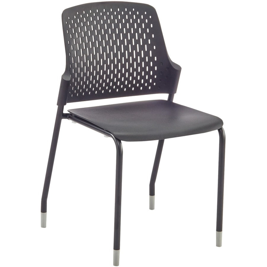 Safco Next Stack Chair - Black Seat Color - Polypropylene Seat Material - Black Back Color - Polypropylene Back Material - Tubular Steel Frame Material - Four-legged Base - 4 / Carton