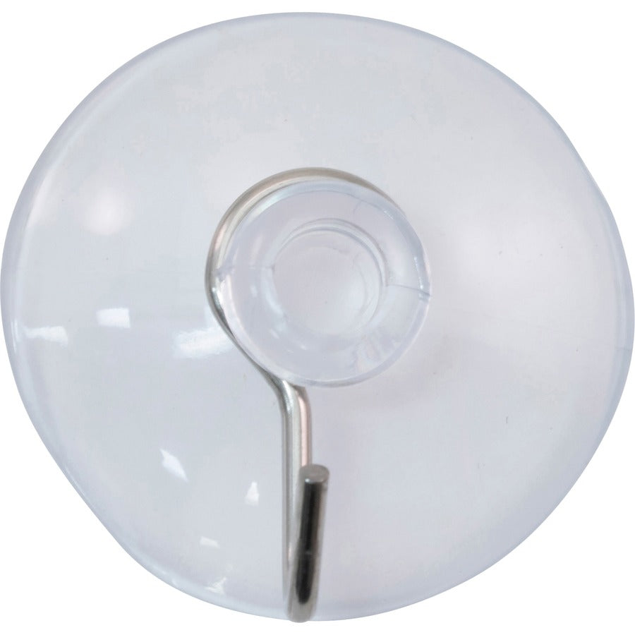 Advantus Metal Hook Suction Cup - 1" Height x 1.6" Width - for Glass, Tile, Metal, Kitchen, Classroom, Office - Metal - Clear - 25 / Box