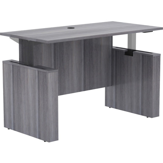 Lorell Essentials Series Sit-to-Stand Desk Shell - 0.1" Thickness Top, 49" Height x 60" Width x 29" Depth - Finish: Weathered Charcoal - 1 Each