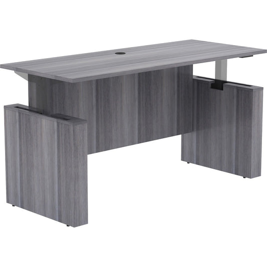 Lorell Essentials Series Sit-to-Stand Desk Shell - 0.1" Thickness Top, 49" Height x 72" Width x 29" Depth - Finish: Weathered Charcoal - Laminate Table Top - 1 Each