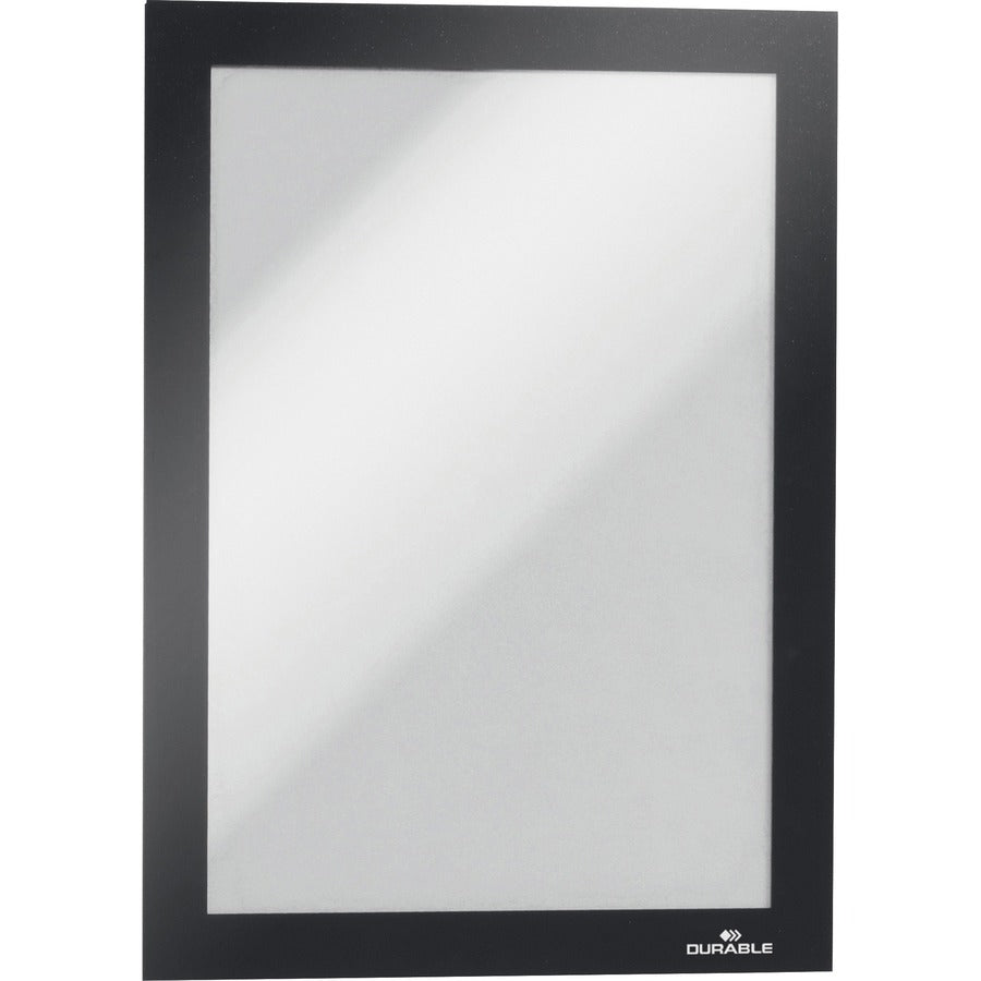 DURABLE DURAFRAME Magnetic Frame - 5.50" Holding Width x 8.50" Holding Height - Magnetic, Sturdy, Four Sided, Anti-glare - Document, Whiteboard, Office - Plastic - Black - 2 / Pack