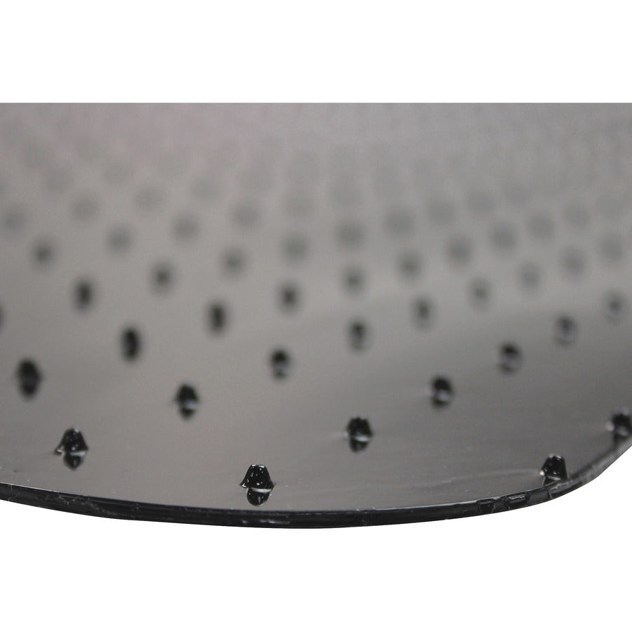 Floortex Advantagemat Black&reg, Vinyl Lipped Chair Mat for Carpets - 45" x 53" - Carpeted Floor - 53" Length x 45" Width x 0.090" Depth x 0.090" Thickness - Lip Size 25" Length x 12" Width - Lipped - Classic - Polyvinyl Chloride (PVC), Vinyl - Black...
