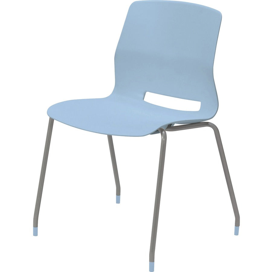 KFI Swey Collection 4-leg Armless Stool - Sky Blue Seat Color - Polypropylene Seat Material - Sky Blue Back Color - Polypropylene Back Material - Silver Frame Color - Stainless Steel Frame Material - Four-legged Base - 1 Each