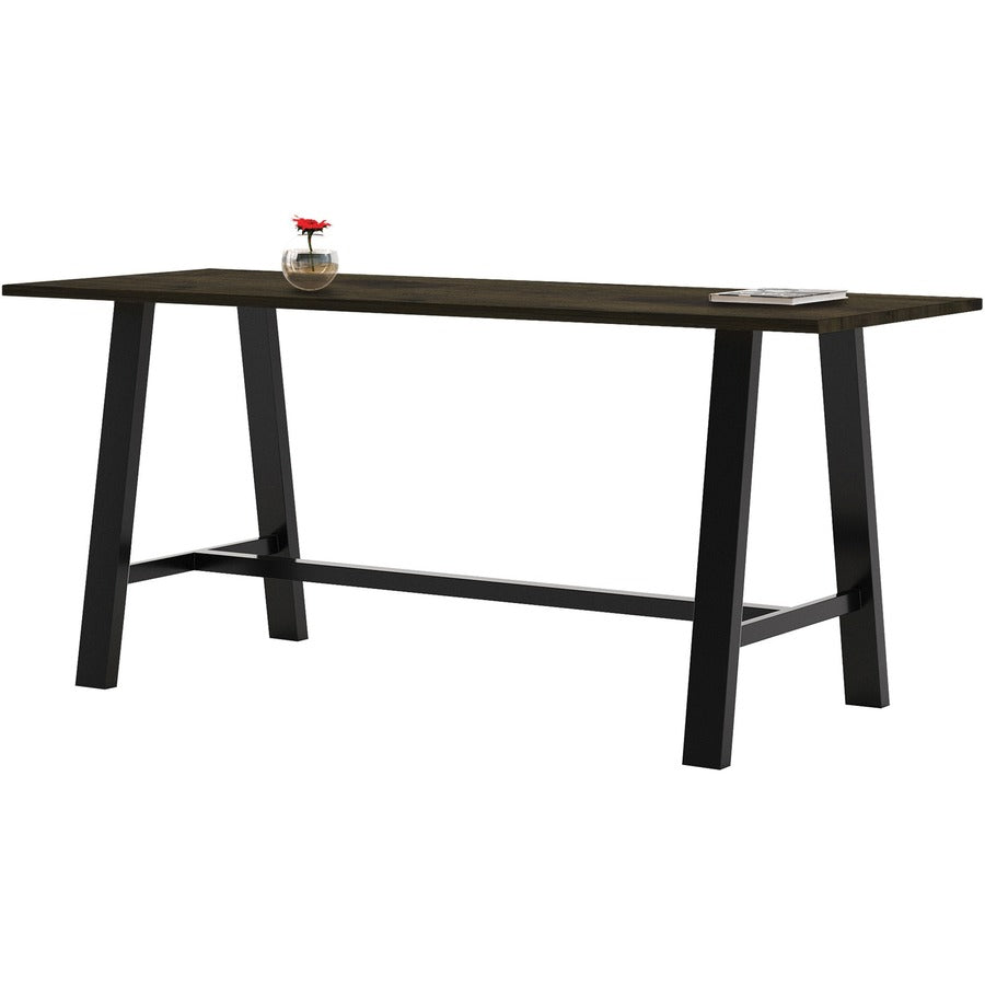 KFI Midtown Solid Wood Top Cafe Table - Espresso Rectangle Top - 96" Table Top Length x 36" Table Top Width - 41" Height - Assembly Required - Poplar Wood Top Material - 1 Each
