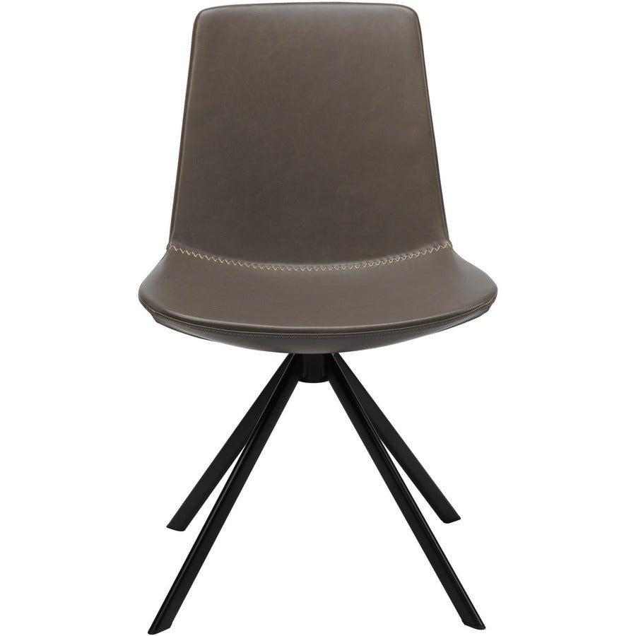 KFI Zoso Faux Leather Stitched Guest Chair - Gray Seat Color - Faux Leather, High Density Foam (HDF) Seat Material - Gray Back Color - Faux Leather, High Density Foam (HDF) Back Material - Powder Coated, Black Frame Color - Carbon Steel Frame Material...