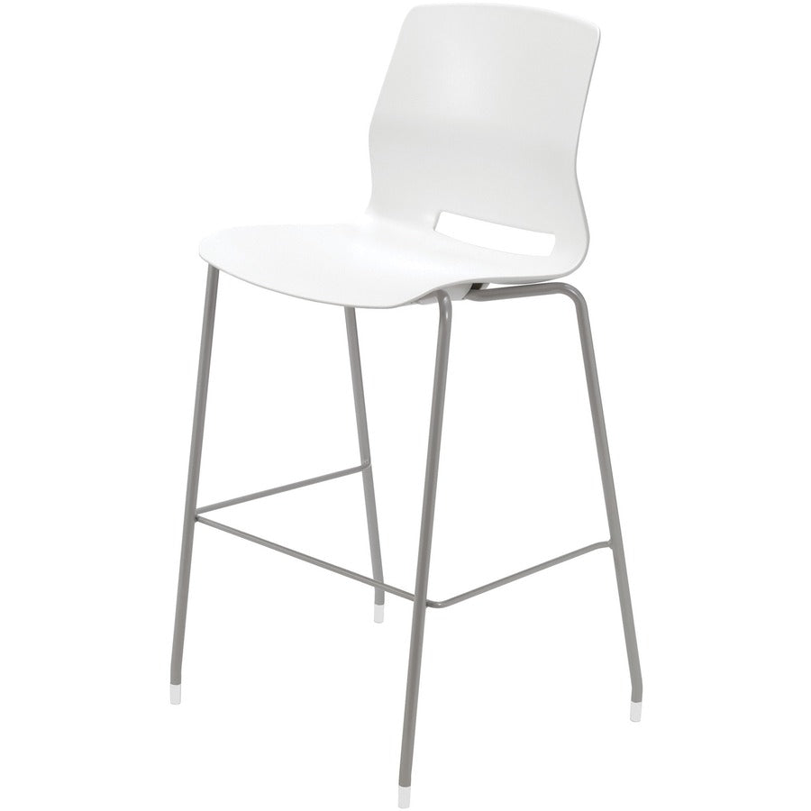 KFI Swey Collection 30" Multipurpose Stool - White Seat Color - Polypropylene Seat Material - White Back Color - Polypropylene Back Material - Silver Frame Color - Stainless Steel Frame Material - Four-legged Base - 1 Each