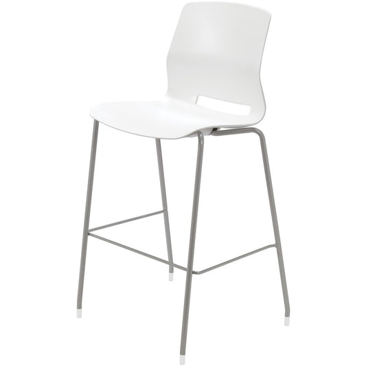 KFI Swey Collection 30" Multipurpose Stool - White Seat Color - Polypropylene Seat Material - White Back Color - Polypropylene Back Material - Silver Frame Color - Stainless Steel Frame Material - Four-legged Base - 1 Each