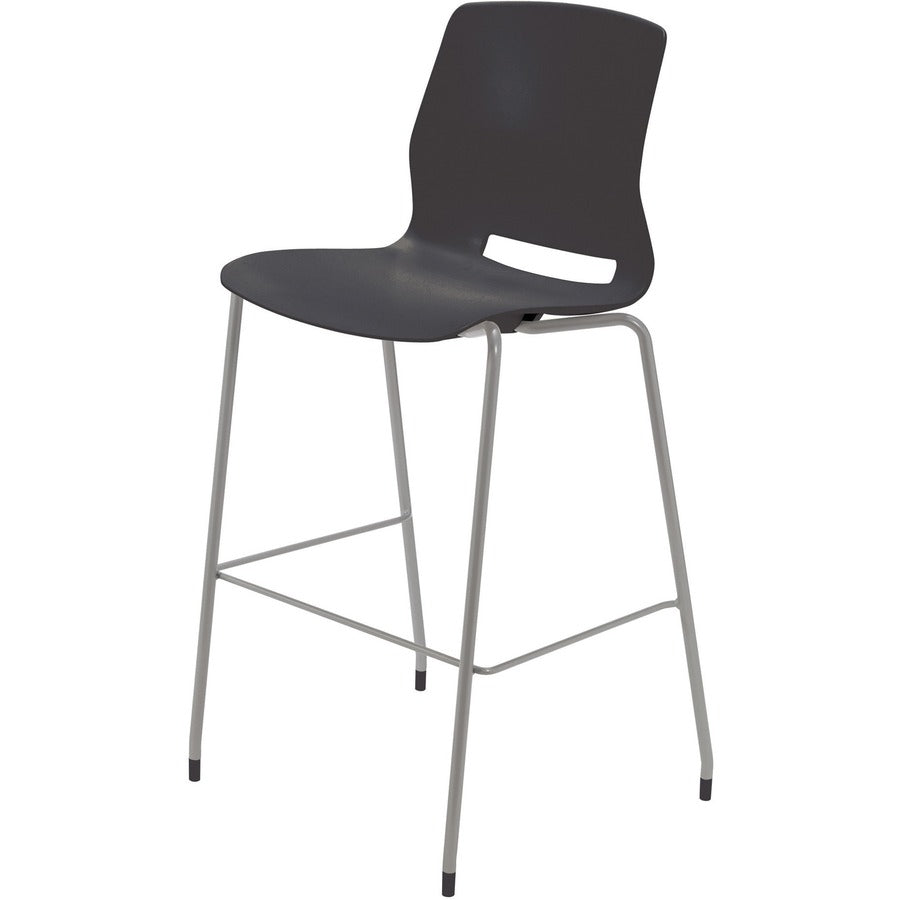KFI Swey Collection 30" Multipurpose Stool - Black Seat Color - Polypropylene Seat Material - Black Back Color - Polypropylene Back Material - Silver Frame Color - Stainless Steel Frame Material - Four-legged Base - 1 Each