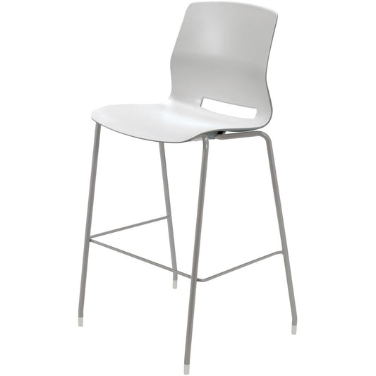 KFI Swey Collection 30" Multipurpose Stool - Light Gray Seat Color - Polypropylene Seat Material - Light Gray Back Color - Polypropylene Back Material - Silver Frame Color - Stainless Steel Frame Material - Four-legged Base - 1 Each