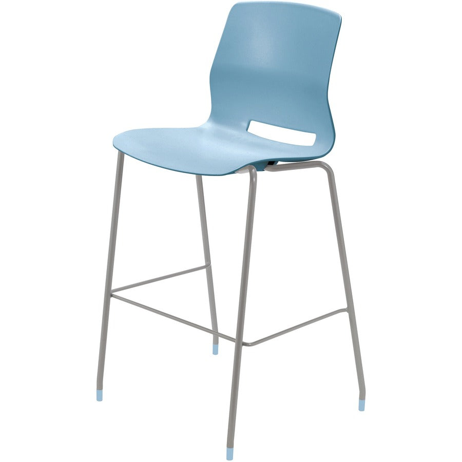 KFI Swey Collection 30" Multipurpose Stool - Sky Blue Seat Color - Polypropylene Seat Material - Sky Blue Back Color - Polypropylene Back Material - Silver Frame Color - Stainless Steel Frame Material - Four-legged Base - 1 Each
