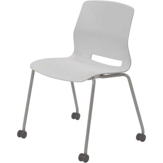 KFI Swey Armless Multipurpose Stool - Light Gray Seat Color - Polypropylene Seat Material - Light Gray Back Color - Polypropylene Back Material - Silver Frame Color - Stainless Steel Frame Material - Four-legged Base - 1 Each