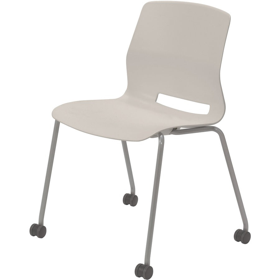KFI Swey Armless Multipurpose Stool - Moonbeam Seat Color - Polypropylene Seat Material - Moonbeam Back Color - Polypropylene Back Material - Silver Frame Color - Stainless Steel Frame Material - Four-legged Base - 1 Each