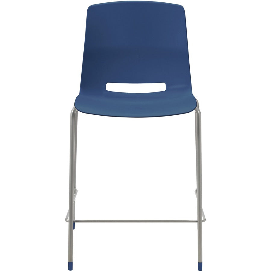 KFI Swey Collection 25" Multipurpose Stool - Navy Seat Color - Polypropylene Seat Material - Navy Back Color - Polypropylene Back Material - Silver Frame Color - Steel Frame Material - Four-legged Base - 1 Each