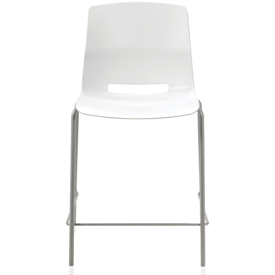 KFI Swey Collection 25" Multipurpose Stool - White Seat Color - Polypropylene Seat Material - White Back Color - Polypropylene Back Material - Silver Frame Color - Steel Frame Material - Four-legged Base - 1 Each