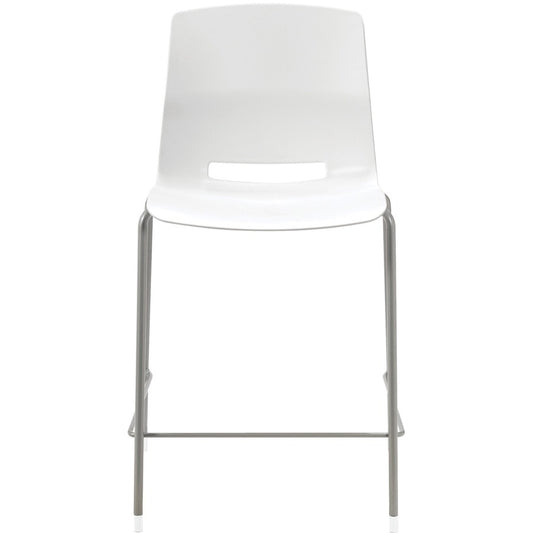 KFI Swey Collection 25" Multipurpose Stool - White Seat Color - Polypropylene Seat Material - White Back Color - Polypropylene Back Material - Silver Frame Color - Steel Frame Material - Four-legged Base - 1 Each