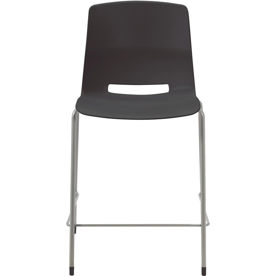 KFI Swey Collection 25" Multipurpose Stool - Black Seat Color - Polypropylene Seat Material - Black Back Color - Polypropylene Back Material - Silver Frame Color - Steel Frame Material - Four-legged Base - 1 Each