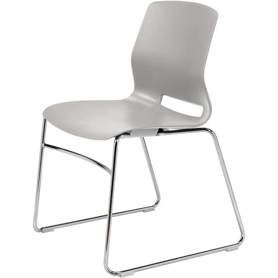 KFI Swey Collection Sled Base Chair - Light Gray Seat Color - Polypropylene Seat Material - Light Gray Back Color - Polypropylene Back Material - Silver Frame Color - Stainless Steel Frame Material - Sled Base - 1 Each