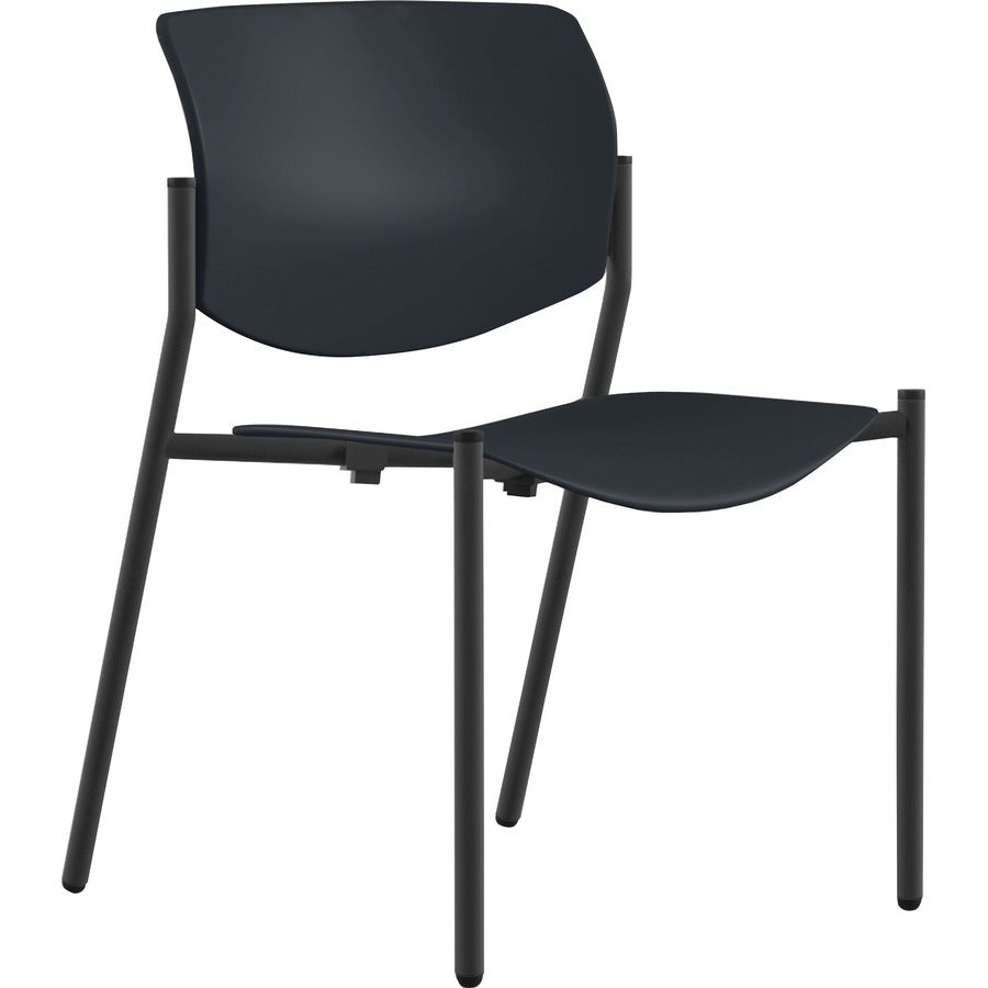 9 to 5 Seating Shuttle Armless Stack Chair with Glides - Black Seat Color - Plastic Seat Material - Black Back Color - Plastic Back Material - Powder Coated, Black Frame Color - Four-legged Base - 1 Each
