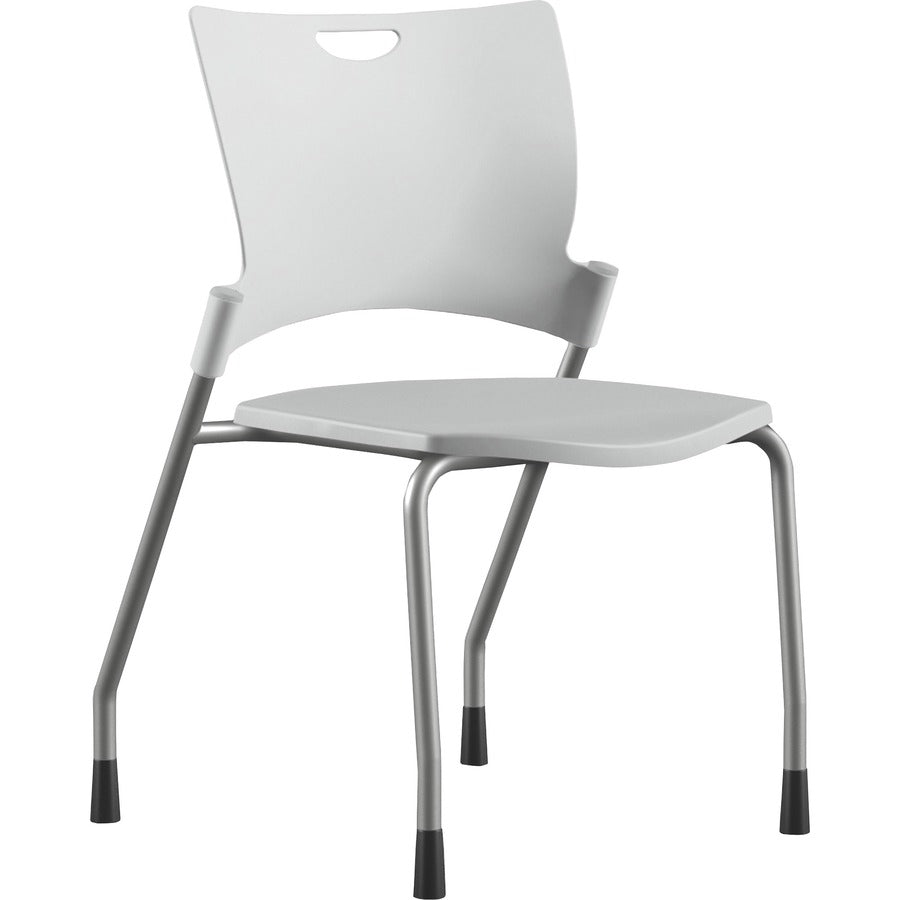 9 to 5 Seating Bella Plastic Seat Stack Chair - White Seat Color - Thermoplastic Seat Material - White Back Color - Thermoplastic Back Material - Silver Frame Color - Four-legged Base - 1 Each