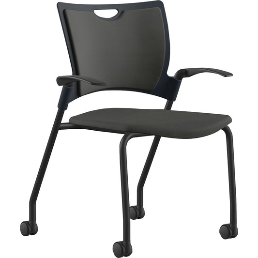 9 to 5 Seating Bella Fabric Seat Mobile Stack Chair - Onyx Seat Color - Fabric, Foam, Plastic Seat Material - Onyx Back Color - Fabric, Plastic, Foam Back Material - Powder Coated, Black Frame Color - Four-legged Base - 1 Each