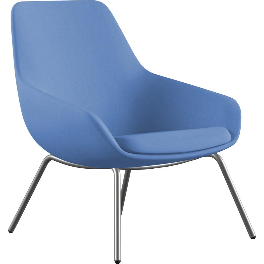 9 to 5 Seating 4-leg Lilly Lounge Chair - Blue Seat Color - Fabric, Foam Seat Material - Blue Back Color - Fabric, Foam Back Material - Silver Frame Color - Four-legged Base - 1 Each