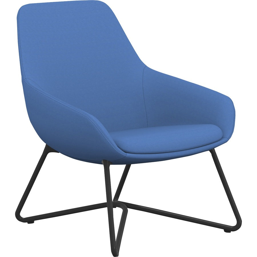 9 to 5 Seating W-shaped Base Lilly Lounge Chair - Blue Seat Color - Fabric, Foam Seat Material - Blue Back Color - Fabric, Foam Back Material - Black Frame Color - W Leg Base - 1 Each