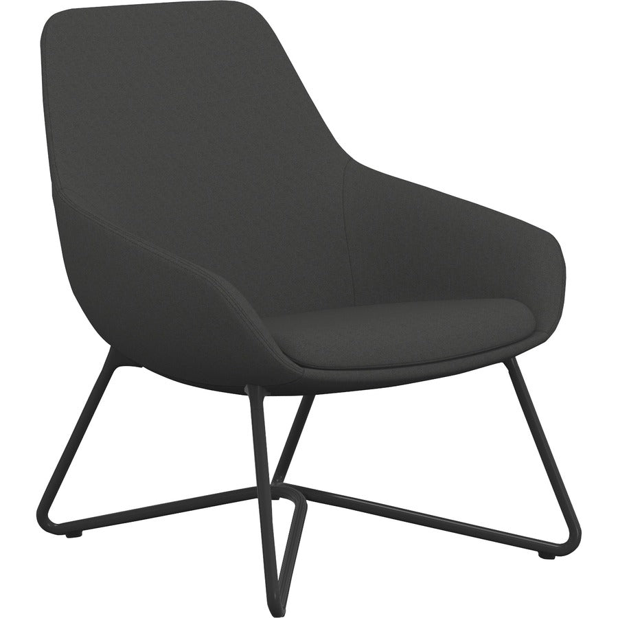 9 to 5 Seating W-shaped Base Lilly Lounge Chair - Gray Seat Color - Fabric, Foam Seat Material - Gray Back Color - Fabric, Foam Back Material - Black Frame Color - W Leg Base - 1 Each