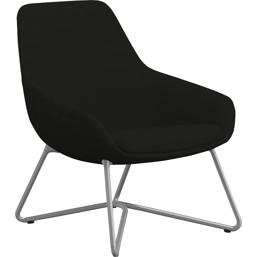 9 to 5 Seating W-shaped Base Lilly Lounge Chair - Onyx Seat Color - Fabric, Foam Seat Material - Onyx Back Color - Fabric, Foam Back Material - Silver Frame Color - W Leg Base - 1 Each