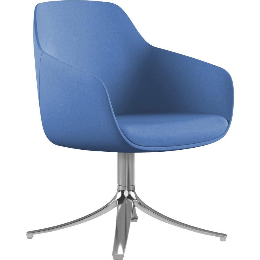 9 to 5 Seating Lilly Swivel Base Fabric Lounge Chair - Blue Seat Color - Fabric, Foam Seat Material - Blue Back Color - Fabric, Foam Back Material - 1 Each