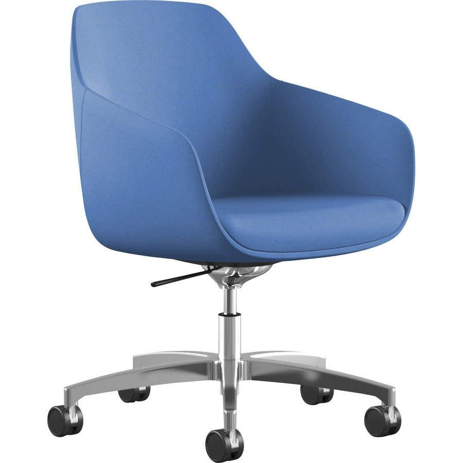 9 to 5 Seating Lilly 5-Star Base Fabric Lounge Chair - Blue Seat Color - Fabric, Foam Seat Material - Blue Back Color - Fabric, Foam Back Material - 5-star Base - 1 Each