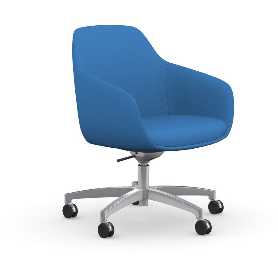 9 to 5 Seating Lilly 5-Star Base Fabric Lounge Chair - Blue Seat Color - Fabric, Foam Seat Material - Blue Back Color - Fabric, Foam Back Material - 5-star Base - 1 Each