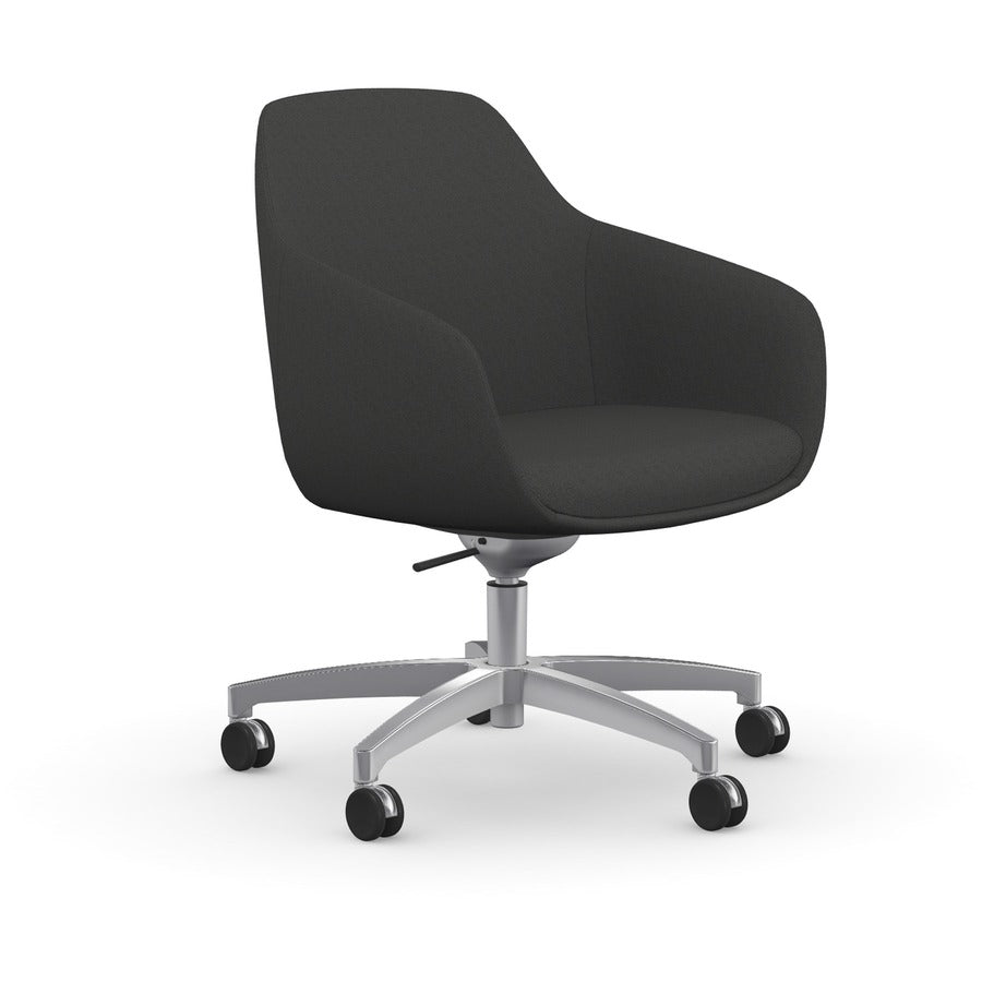 9 to 5 Seating Lilly 5-Star Base Fabric Lounge Chair - Gray Seat Color - Fabric, Foam Seat Material - Gray Back Color - Fabric, Foam Back Material - 5-star Base - 1 Each