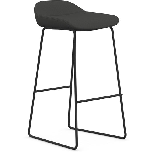 9 to 5 Seating Lilly Lounge Bar Stool - Gray Seat Color - Gray Back Color - Fabric, Foam Back Material - Sled Base - 1 Each