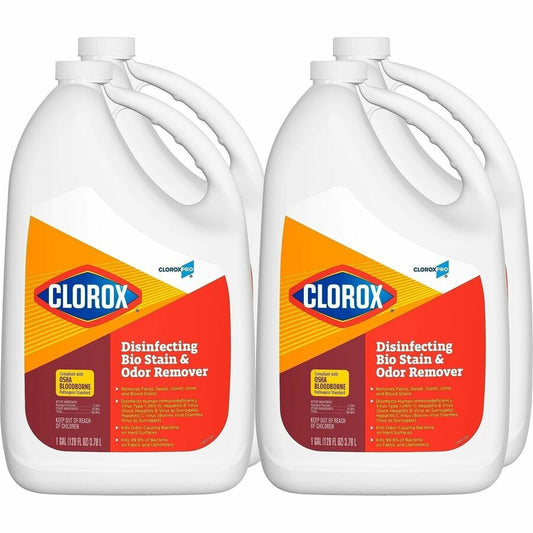 CloroxPro, Disinfecting Bio Stain & Odor Remover Refill - For Multi Surface - Liquid - 128 fl oz (4 quart) - Recommended For: Stain Remover, Odor Remover, Soil Remover, Blood Remover, Vomit Remover, Urine Remover, Sweat Remover, Body Oils, Bacter...