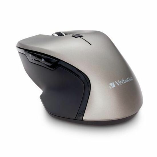 Verbatim Mouse - Blue LED/Optical - Wireless - Radio Frequency - 2.40 GHz - Graphite - USB Type C - 1600 dpi - 6 Button(s) - 1 Each