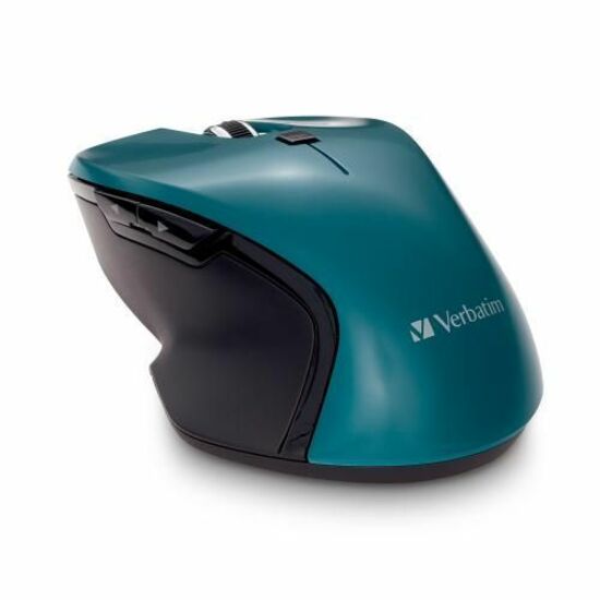 Verbatim Mouse - Blue LED/Optical - Wireless - Radio Frequency - 2.40 GHz - Teal - USB Type C - 1600 dpi - 6 Button(s) - 1 Each