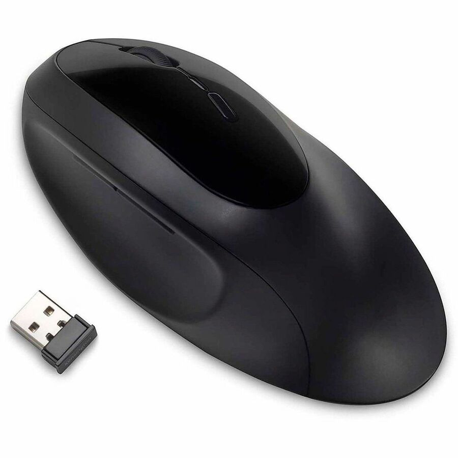 Kensington Pro Fit Ergo Wireless Mouse - Wireless - Bluetooth/Radio Frequency - 2.40 GHz - Black - USB - 1600 dpi - 5 Button(s) - 1 Each