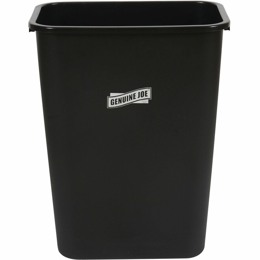 Genuine Joe 41-Quart Wastebasket - 10.25 gal Capacity - Durable, Sturdy, Dent Resistant, Chip Resistant, Rust Resistant, Long Lasting - 19.9" Height x 9.4" Width x 15.2" Depth - Polyethylene - Black - 1 Each
