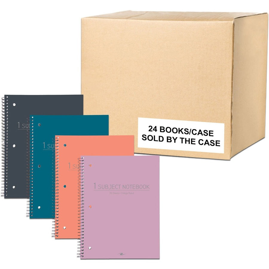 Roaring Spring College Ruled Poly Cover One Subject Spiral Notebook - 70 Sheets - 140 Pages - Printed - Spiral Bound - Both Side Ruling Surface - Red Margin - 3 Hole(s) - 15 lb Basis Weight - 56 g/m², Grammage - 10 1/2" x 8" Sheet Size - 0.25" Heig...