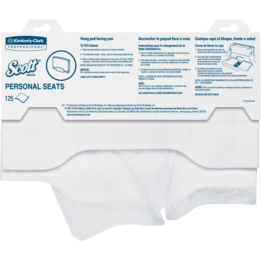 Scott Toilet Seat Covers - 15" Width x 17" Length - For Toilet - White - 125 / Pack