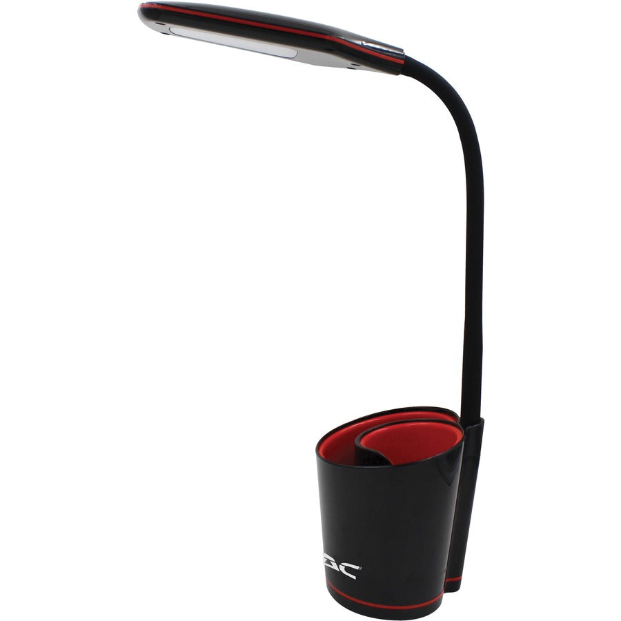 Data Accessories Company 02353 Desk Lamp - 16" Height - 5.50 W LED Bulb - Desk Mountable - Black, Red - for Office, Home, Dorm