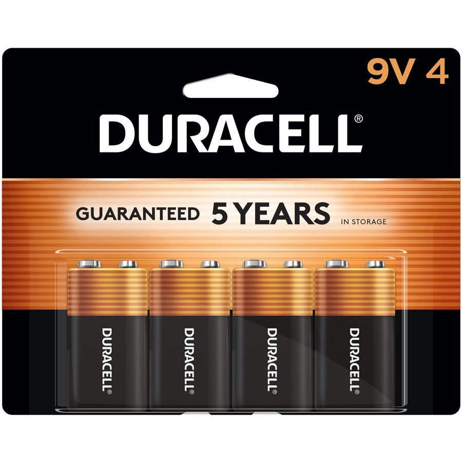 Duracell 9-Volt Coppertop Alkaline Batteries, 4-Packs - For Multipurpose - 9V - 4/Pack - 12 / Carton