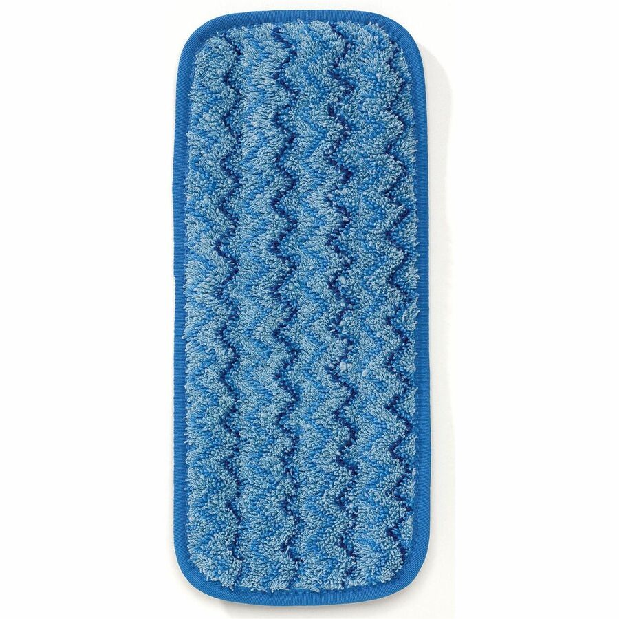 Rubbermaid Commercial Hygen 11" Microfiber Wet Mop - 11" Width MicroFiber Head - Hook & Loop Backing, Durable - Blue - 6 / Carton
